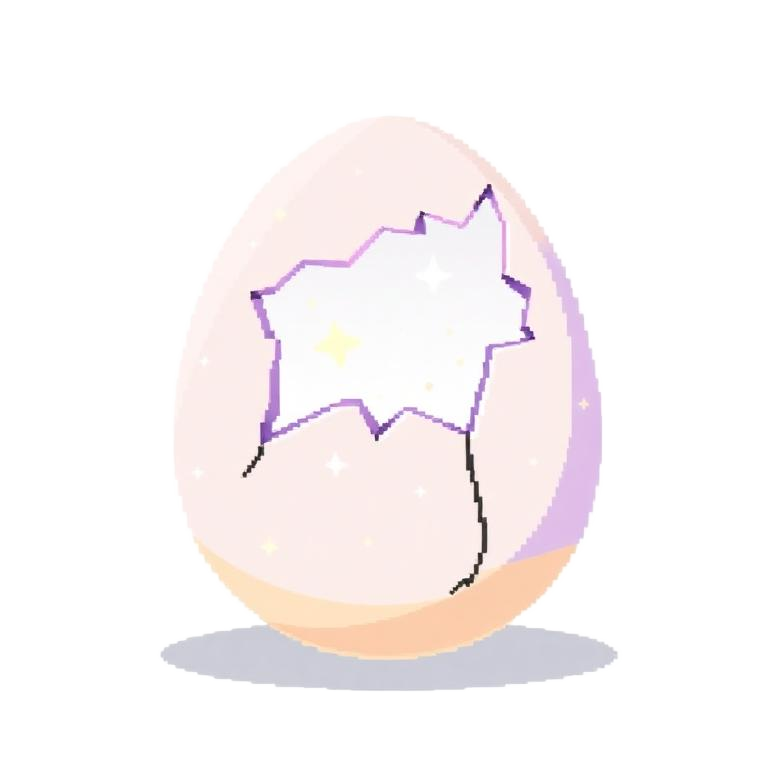 A mysterious egg, faintly glowing